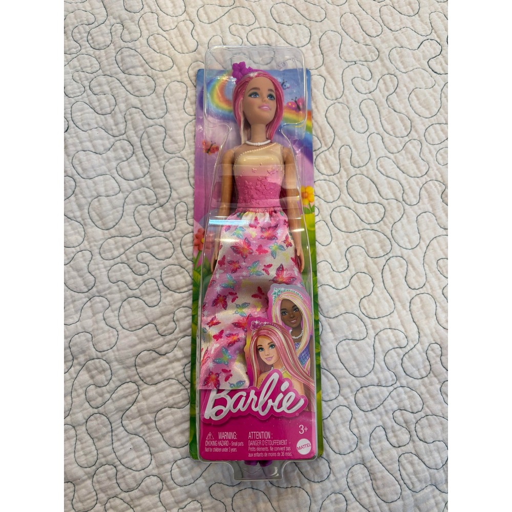 Mattel Barbie Doll Pink White Hair Butterfly Skirt Fantasy Fashion